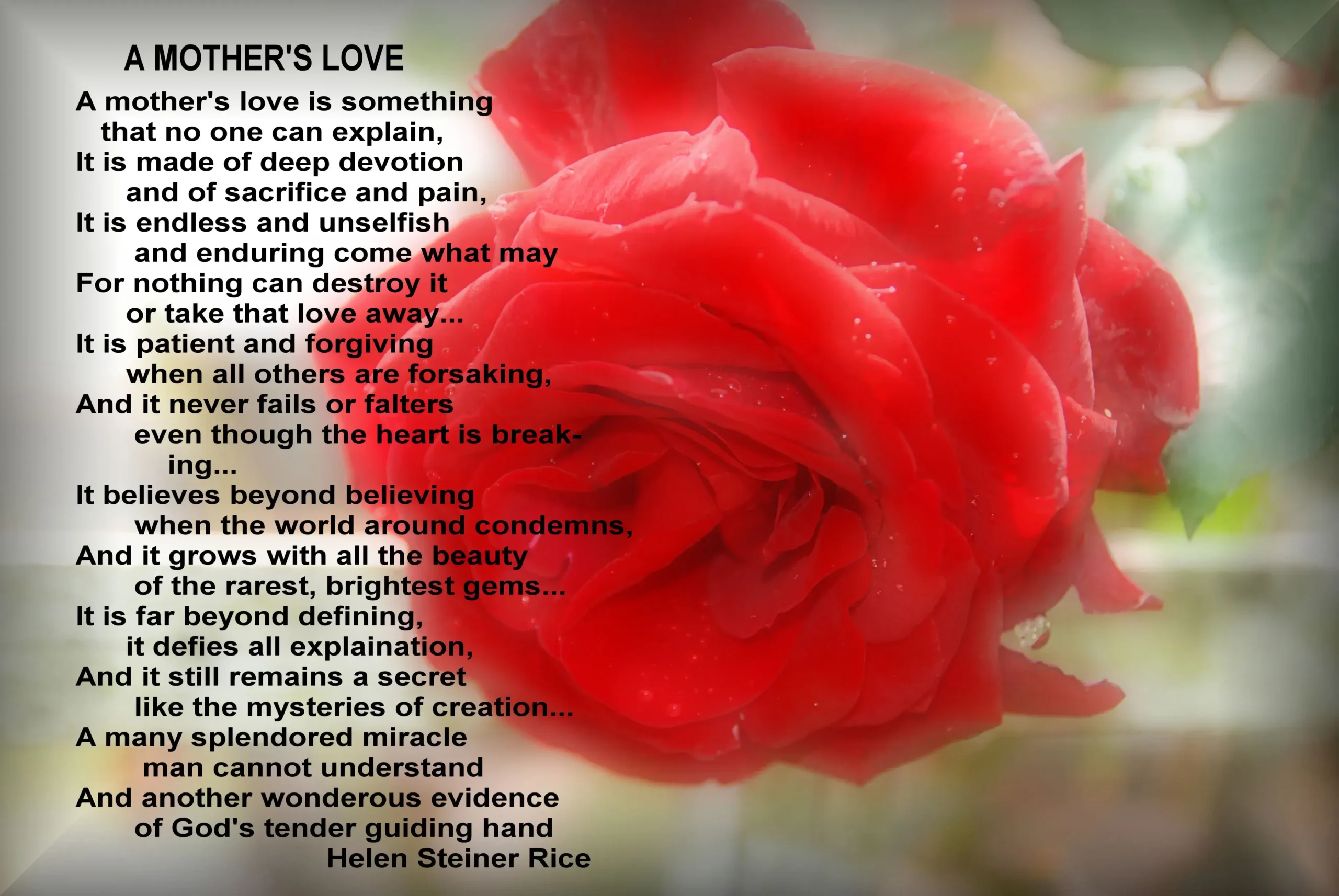 a mother's love poem