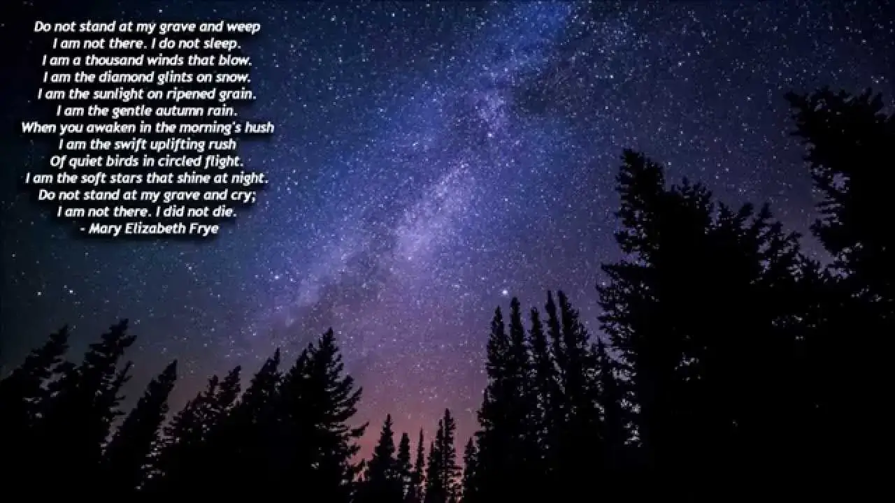 don't stand at my grave and cry poem