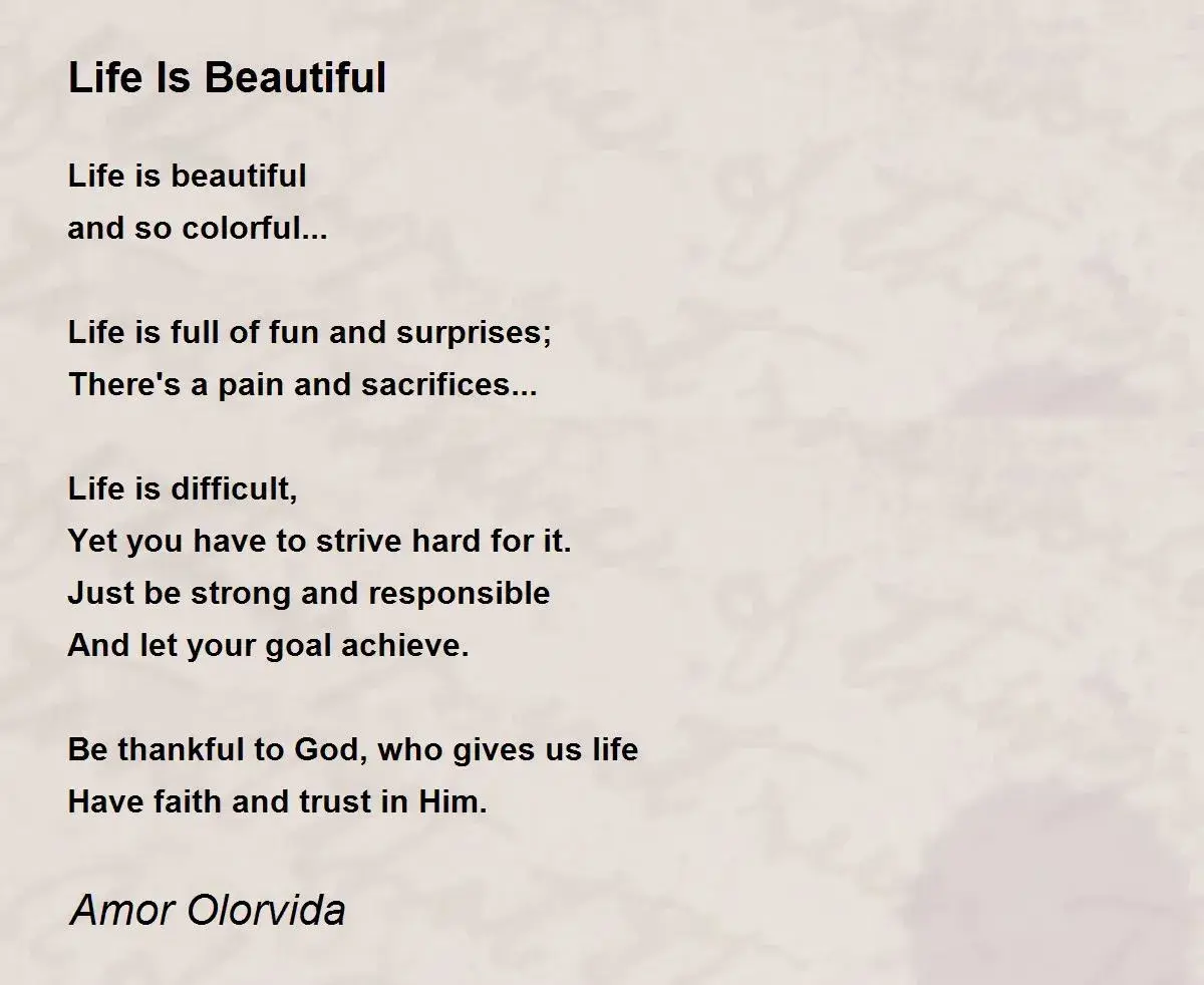 english poem about life