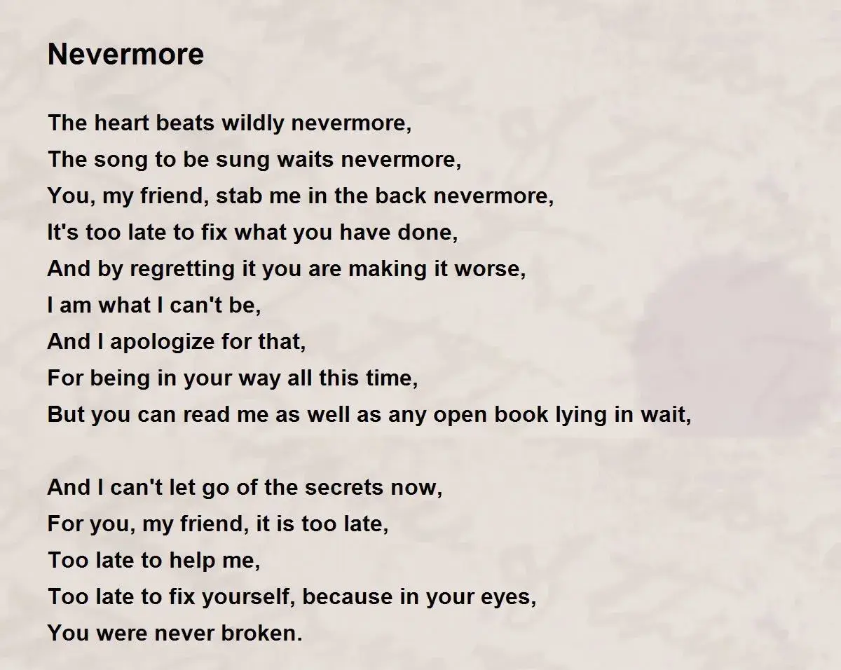 nevermore poem