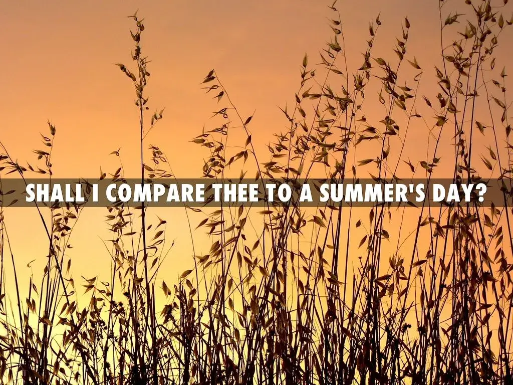shall i compare thee to a summer's day poem