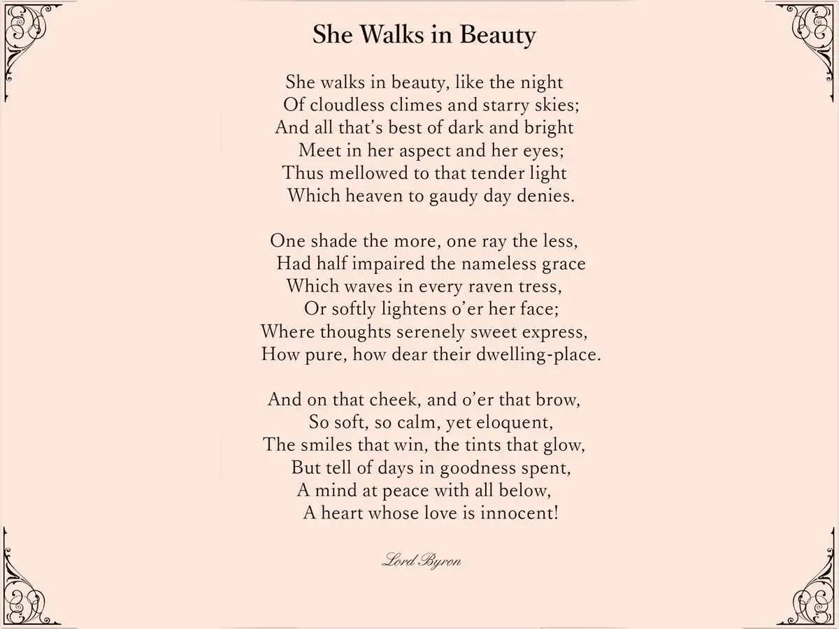 she walks in beauty poem