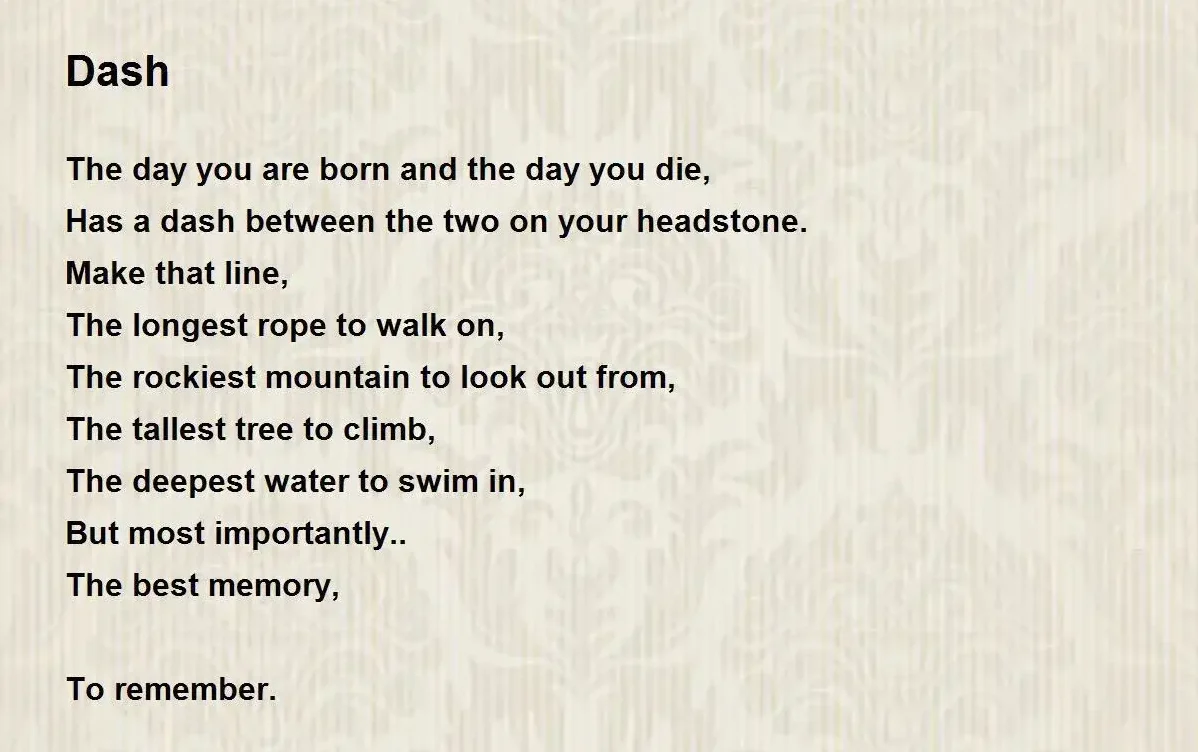 the dash poem