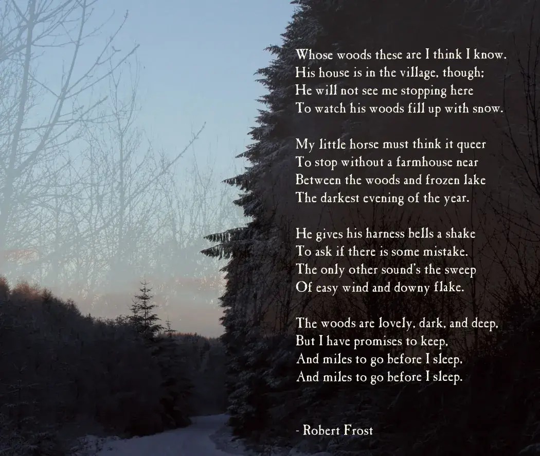 stopping by woods on a snowy evening